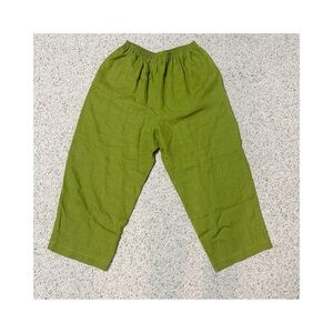 Eskandar Women's 100% Linen Green Drawstring Pants Size 1